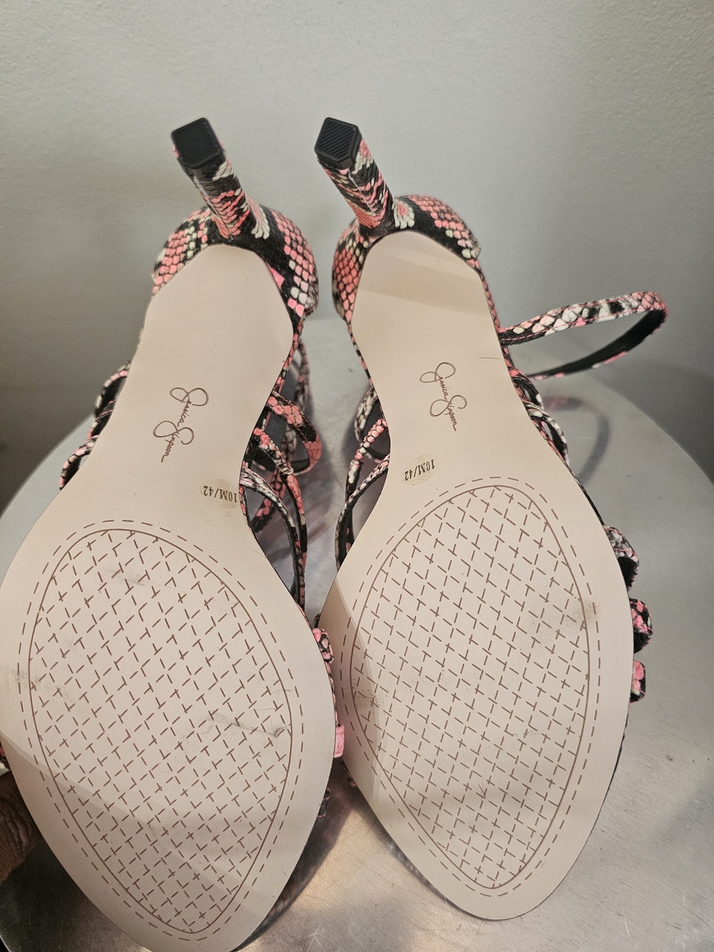 Jessica Simpson Pink Snakeskin Strappy Heels – Size 10 – New Without Box - Picture 6 of 6